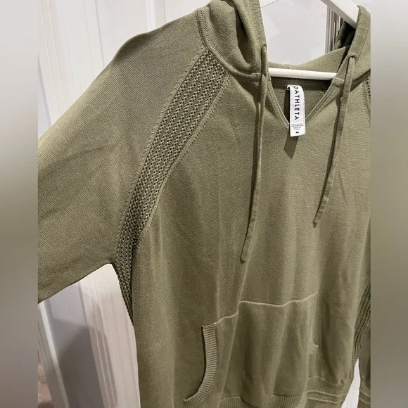 Athleta Evergreen Hoodie Knit Sweater M - Picture 4 of 11